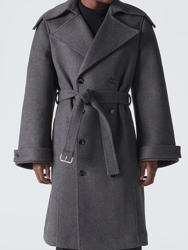 Mens Dark Grey Trench Coat