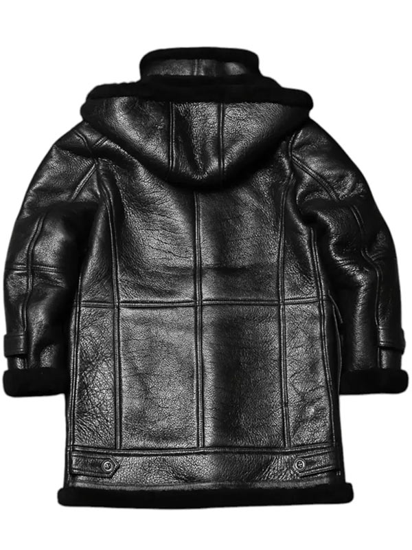 Men's Flying Sheepskin Black Shearling Leather Jacket
