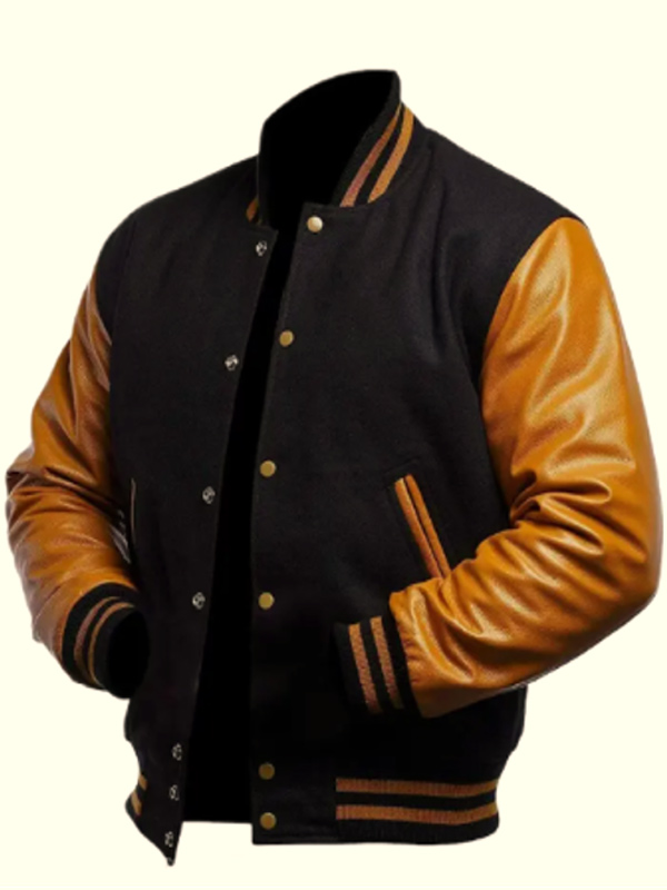 Black and Brown Baseball Varsity Jacket