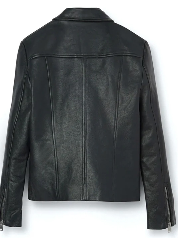 classic leather biker jacket
