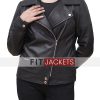 Women Black Moto Leather Biker Jacket