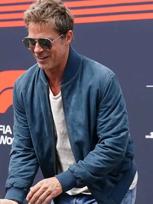Brad Pitt Formula 1 British Grand Prix Blue Jacket