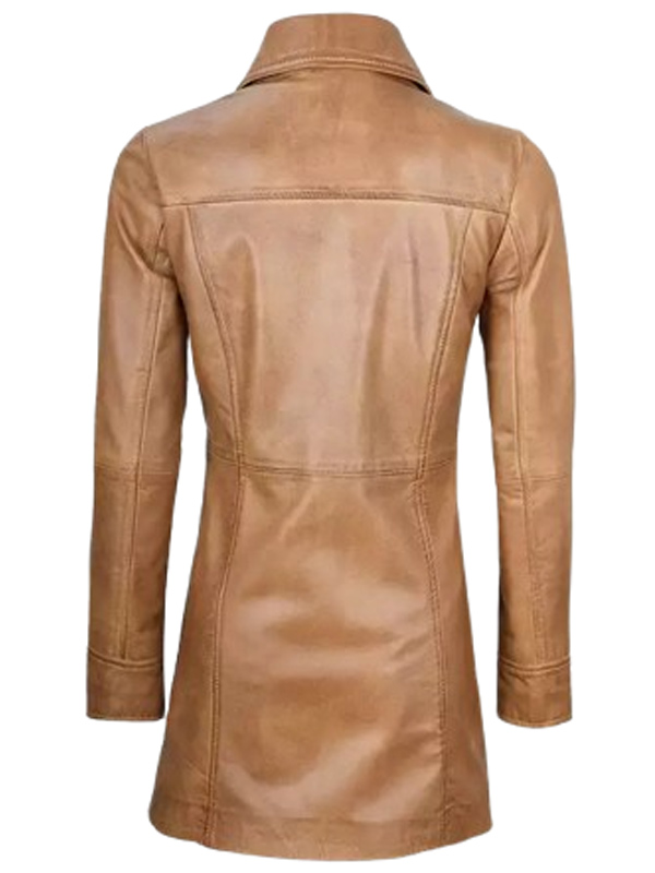 Brown Leather Long Jacket