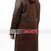 Mens Brown Leather Trench Coat