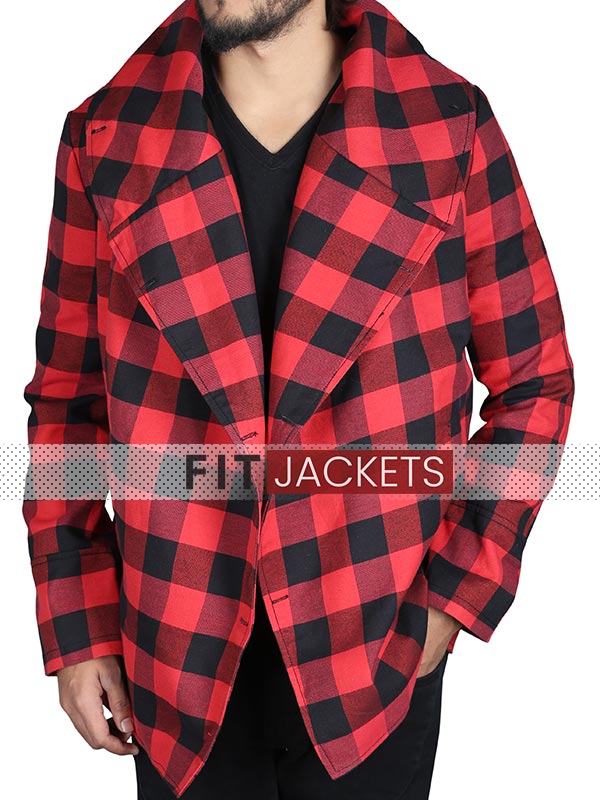 Mens Plaid Red Flannel Jacke