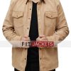 Beige Color Suede Leather Jacket
