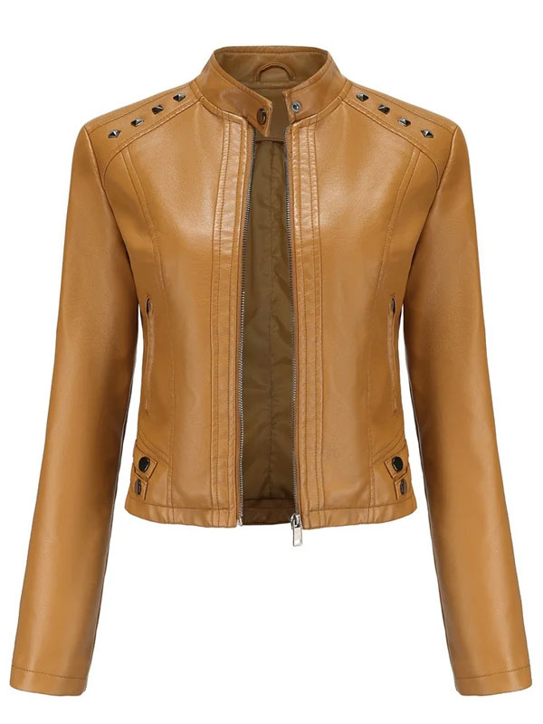 Cafe Racer Style Brown Moto Leather Jacket