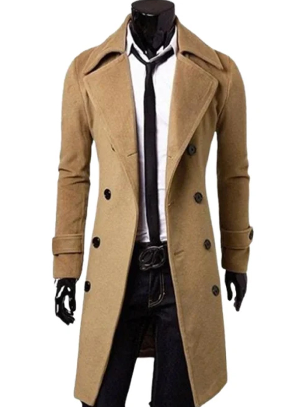 Casual Double Breasted Wool Coat