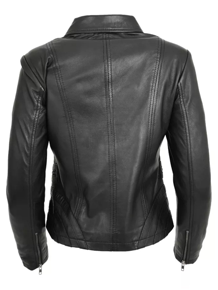 Womens Slim Fit Black Leather Jacket