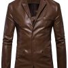 Mens Brown Leather Blazer