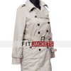 Womens Beige Cotton Trench Coat