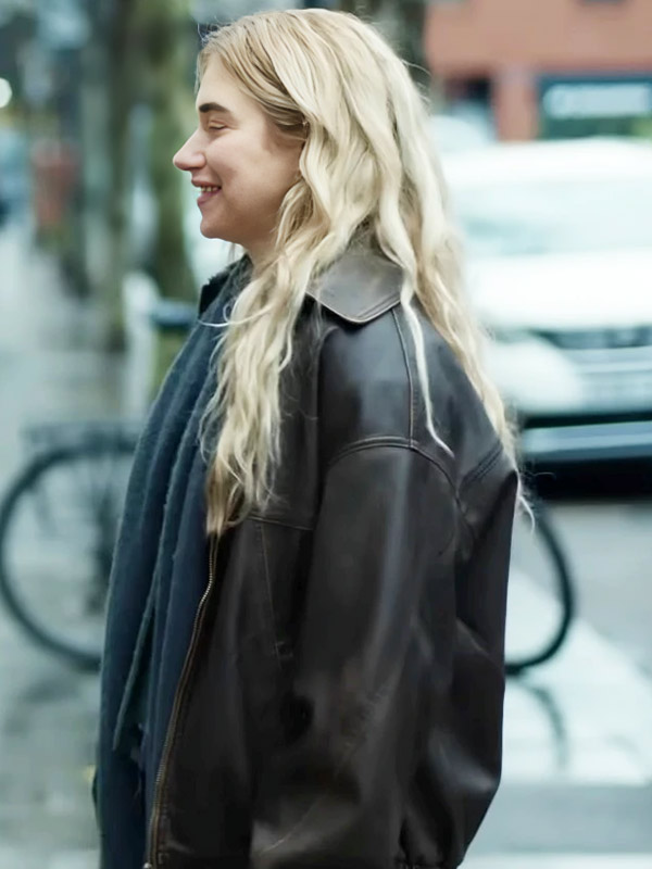 All of You Imogen Poots Brown Leather Jacket