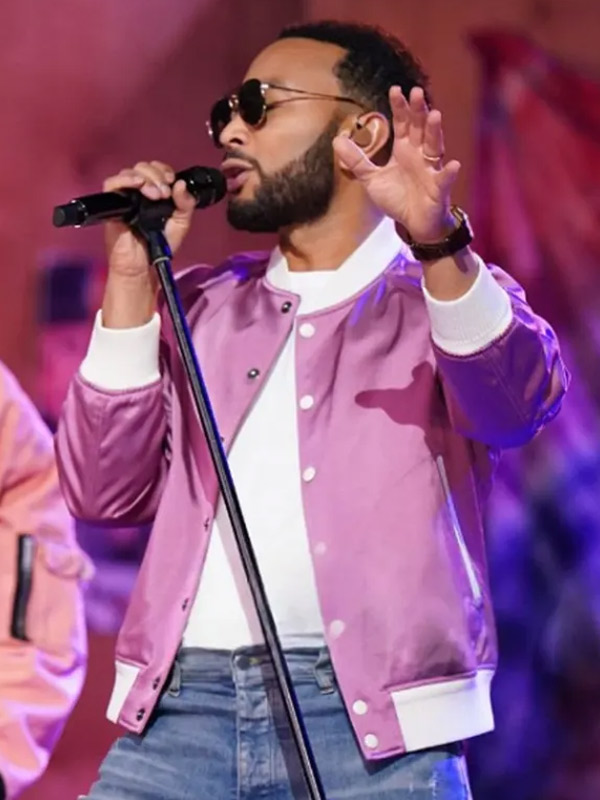 Buy John Legend The Voice 27 Finale Purple Satin Bomber Jacket