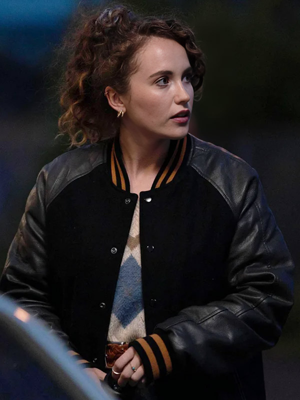 TV Series Karen Pirie 2025 Cat Grant Black Varsity Jacket