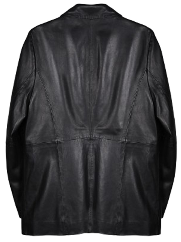 Ladies Black Leather Blazer
