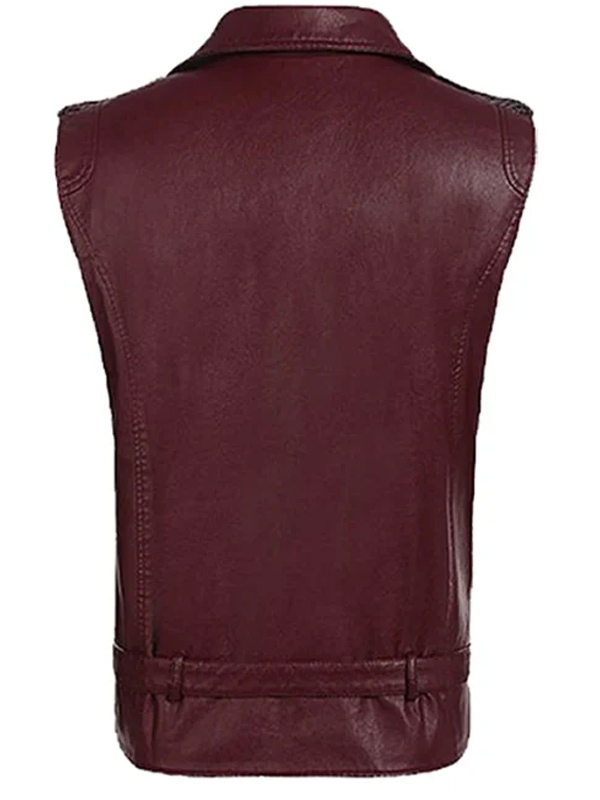 Leather Biker Vest Mens