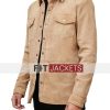 Shop Beige Suede Leather Jacket