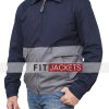 Men Zip Up Blue and Grey Jacket