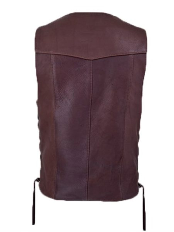 Maroon Leather Vest