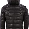 Black Quilted Puffer Jacket For Men