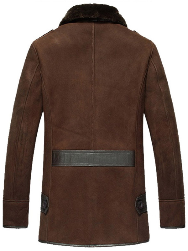 Men’s Sheepskin Brown Leather Shearling Coat