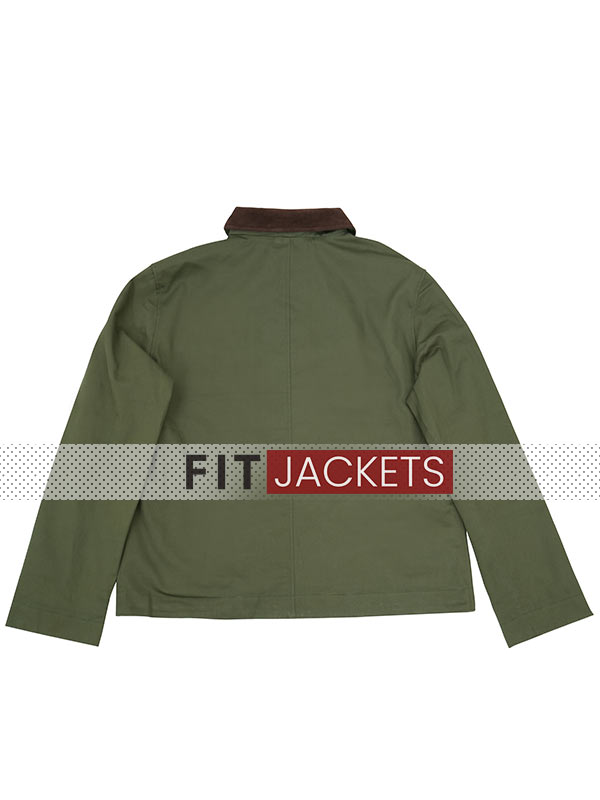 Men Green Cotton Jacket