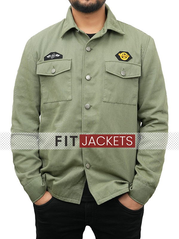 Mens Green Cotton Jacket