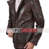 Mens Dark Brown Asymmetrical Leather Jacket