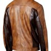 Men Genuine Leather Brown Motorcycle Jacket