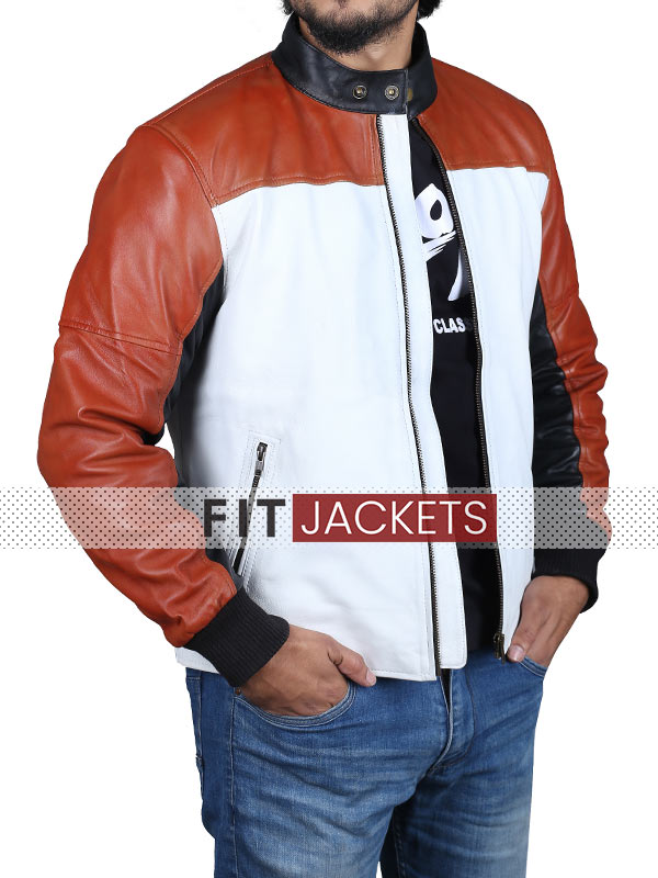 Mens Bomber Motorcycle Leather Jacket