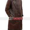Mens Brown Long Leather Coat