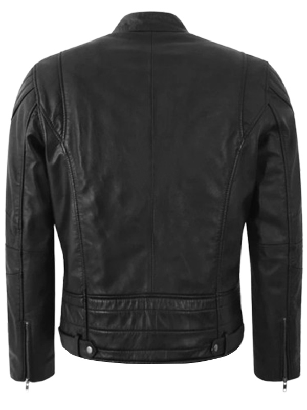 Men's Biker Retro Leather Motorcycle Jacket