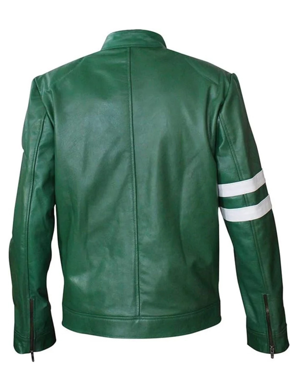 Mens Stylish Green Motorcycle Leather Jacket