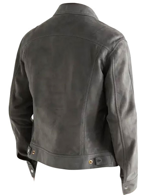 Mens Gray Suede Jacket