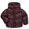 Classic Style Maroon Puffer Jacket with Hood