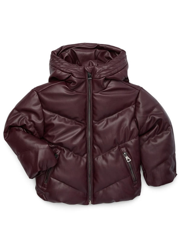 Classic Style Maroon Puffer Jacket with Hood