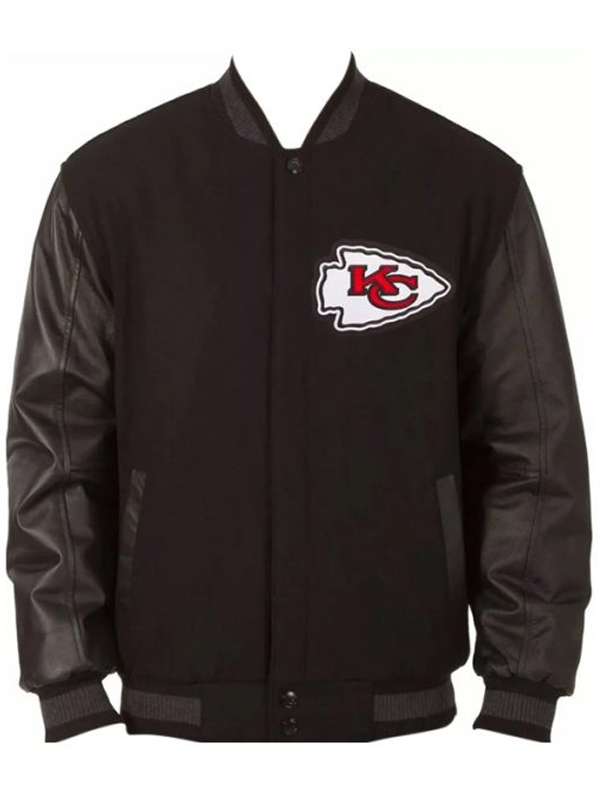 Kansas City Chiefs Black Varsity Bomber Jacket