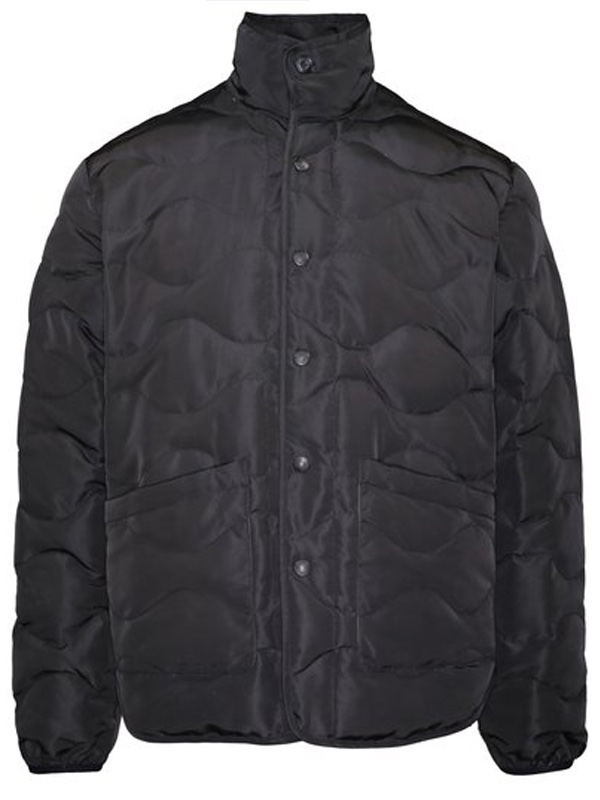 Mens Stand Up Collar Style Black Quilted Jacket