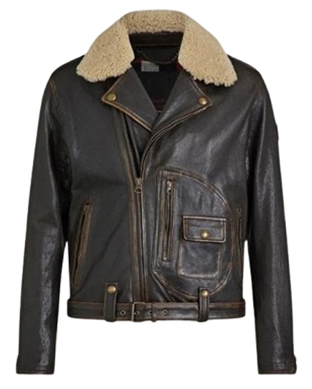 Mens Biker Stylish Black Leather Moto Jacket