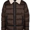 Mens Puffer Jacket with Shearling Collar