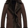 Men Brown Shearling Leather Coat
