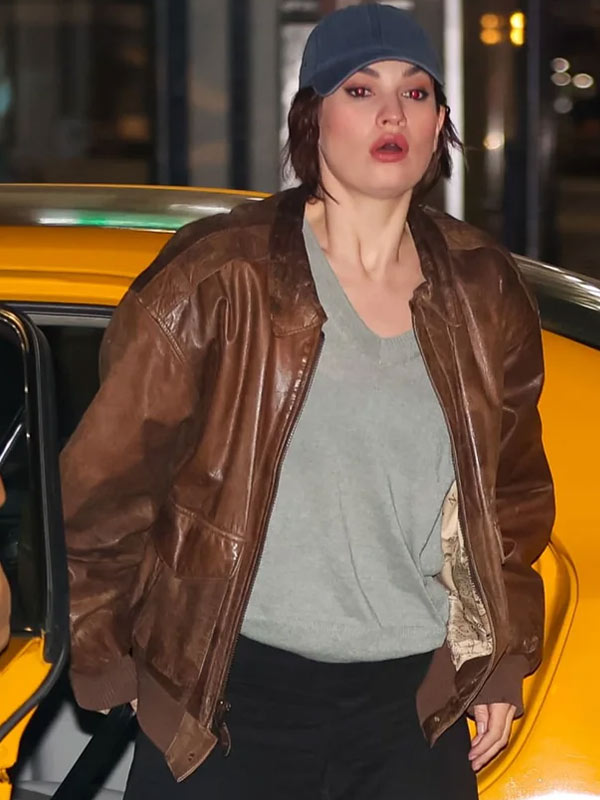 Movie Relay Sarah Brown Bomber Leather Jacket