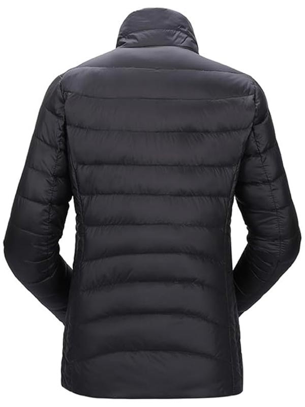Real Black Leather Puffer Jacket For Women