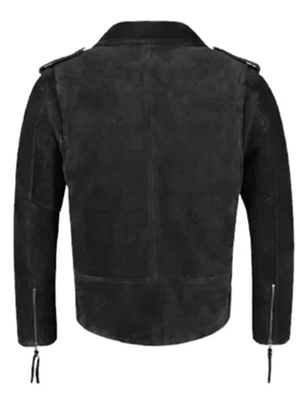 Suede Leather Black Moto Jacket