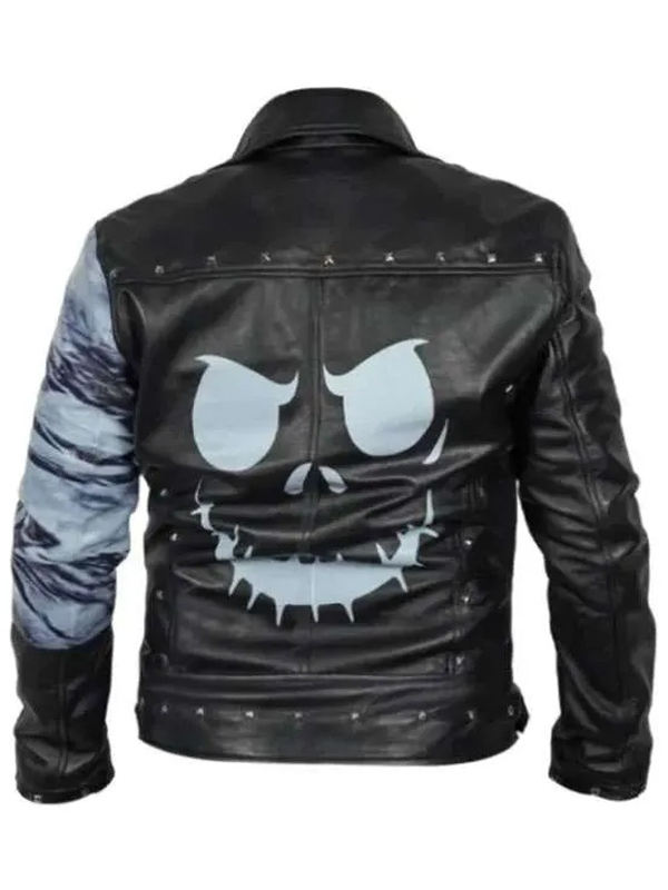 Shop The Nightmare Before Christmas Leather Jacket with Studds