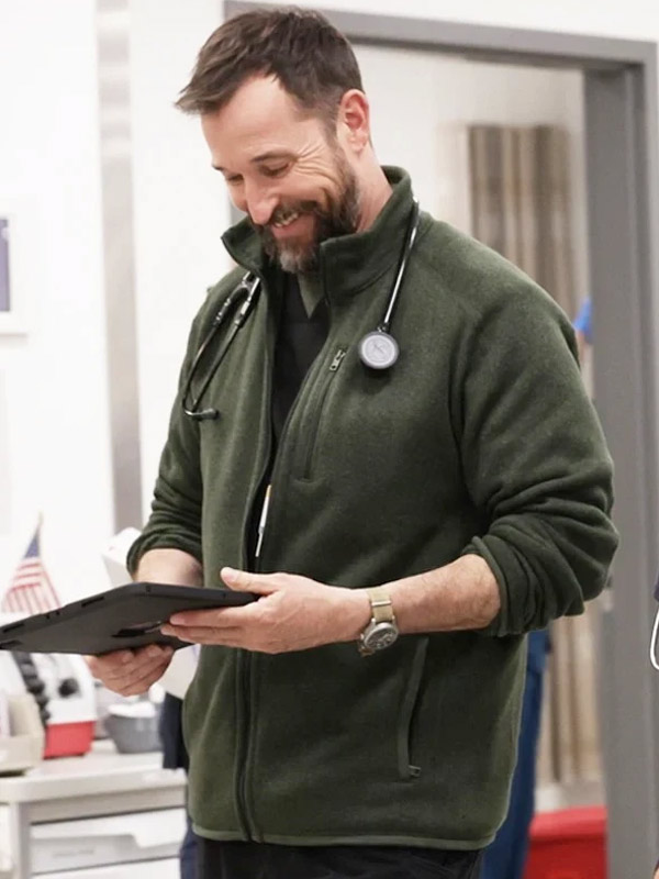 The Pitt 2025 Dr. Michael Robinavitch Green Wool Jacket