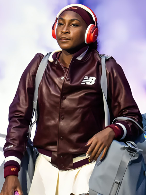 Coco Gauff 2025 Leather Varsity Jacket