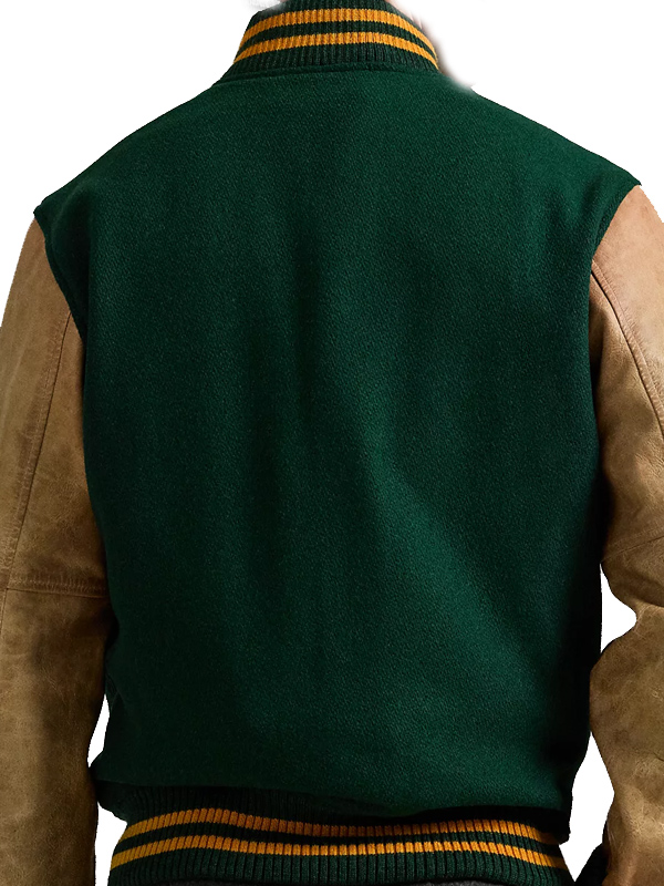 Vintage Green Varsity Jacket For men