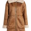 Womens RAF Brown Shearling Leather Jacket