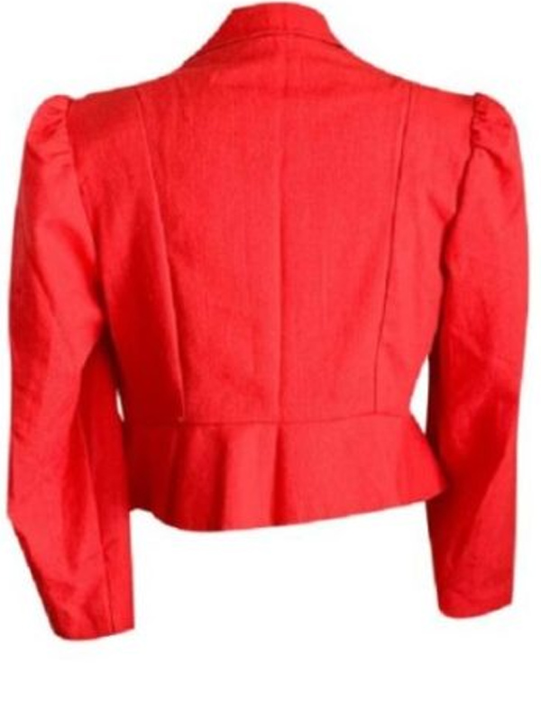Red double breasted blazer women's